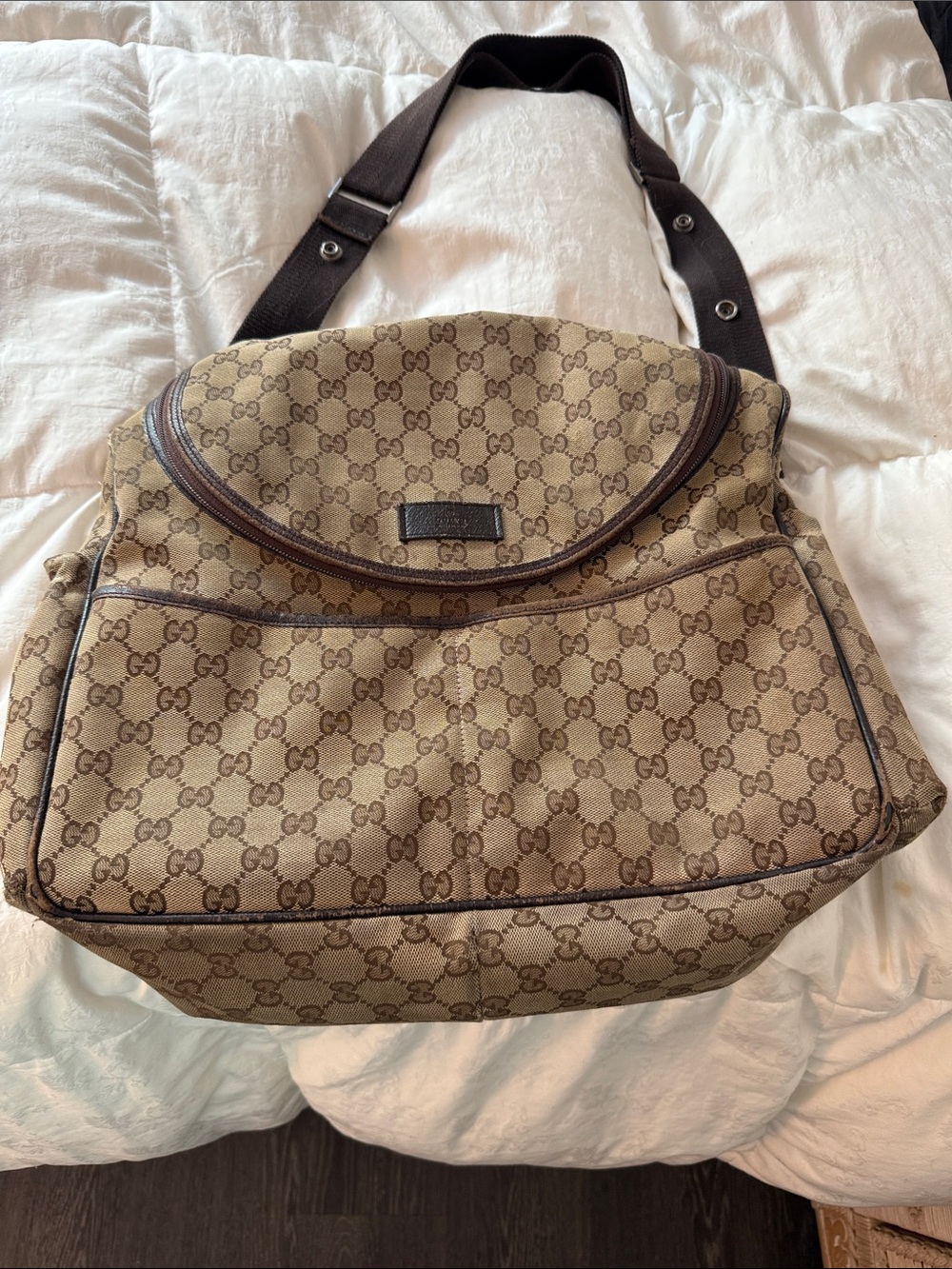 Gucci vintage Beige GG Monogram Canvas diaper bag